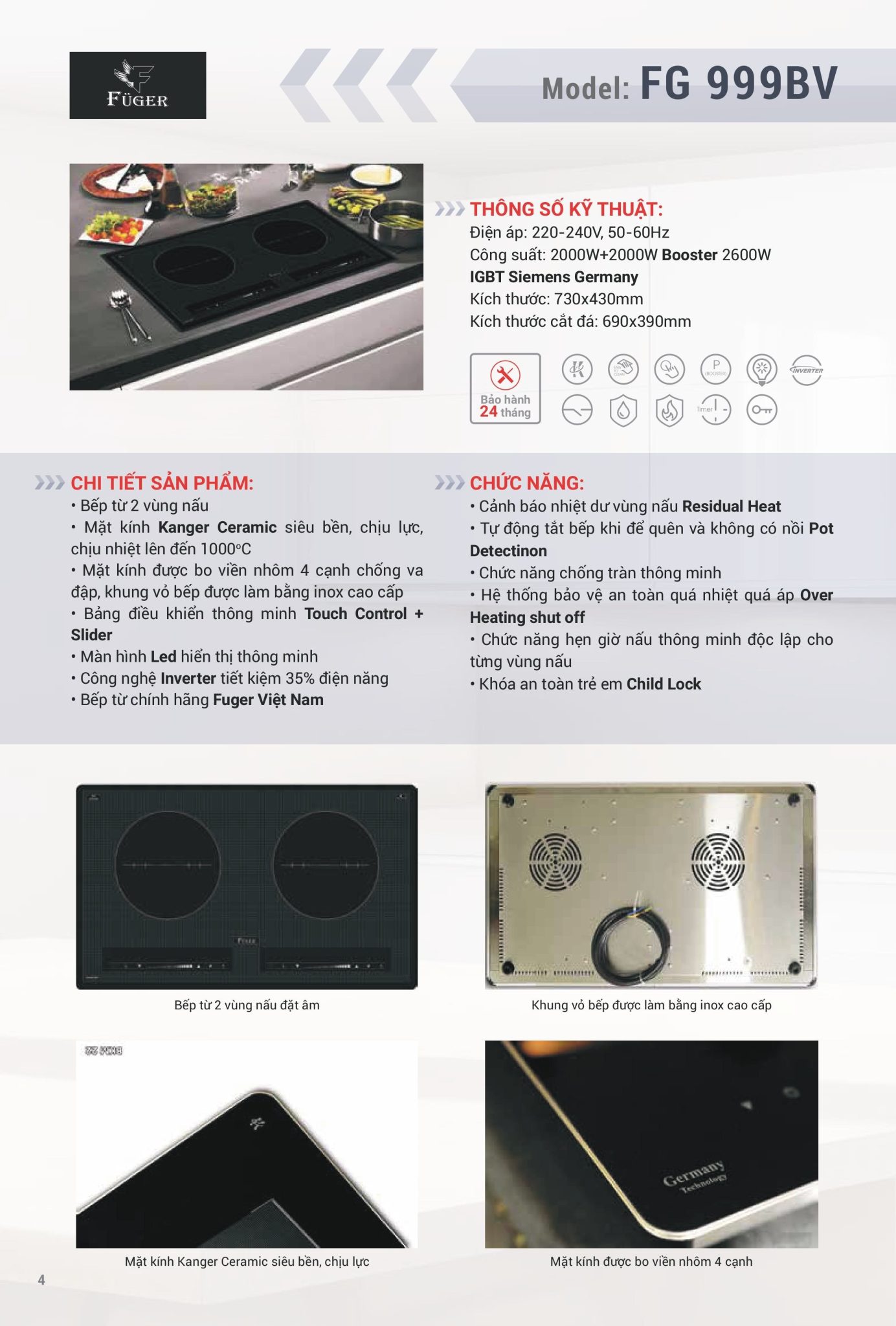 Bếp Từ Đôi Fuger FG 999BV