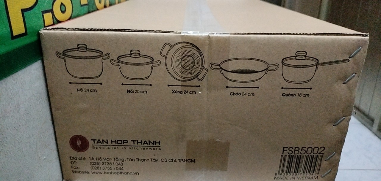Bộ nồi 5 cái - 3 đáy nắp kính Fivestar FS08CG1