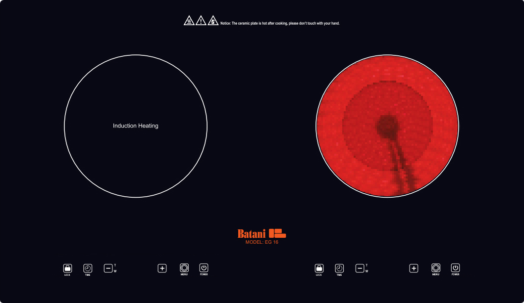 Bếp điện từ đôi Batani EG-16A