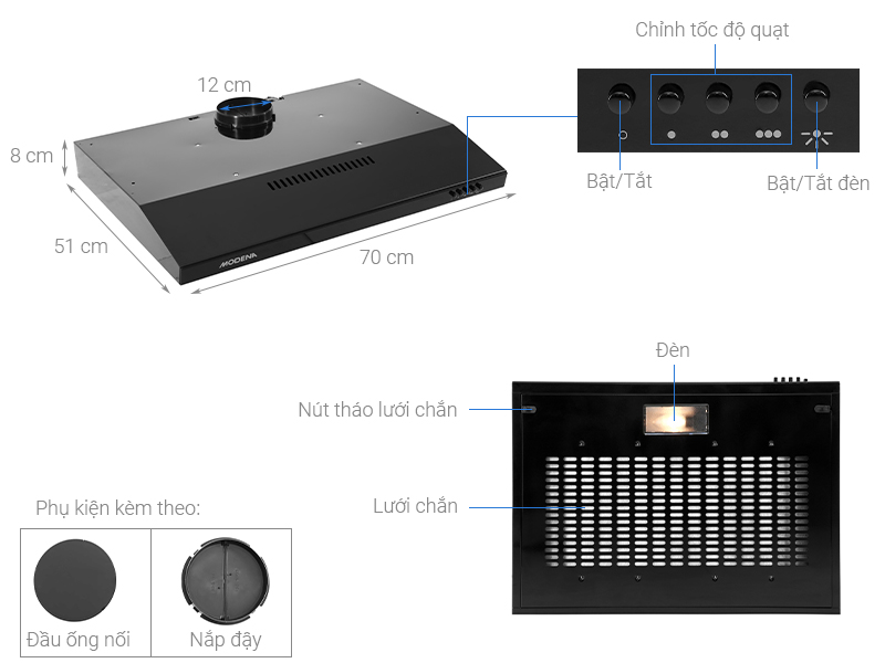 Máy hút mùi Modena PX 7001