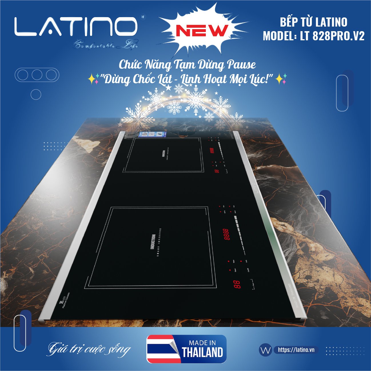 Bếp điện từ đôi LATINO LT - 828Pro.V2