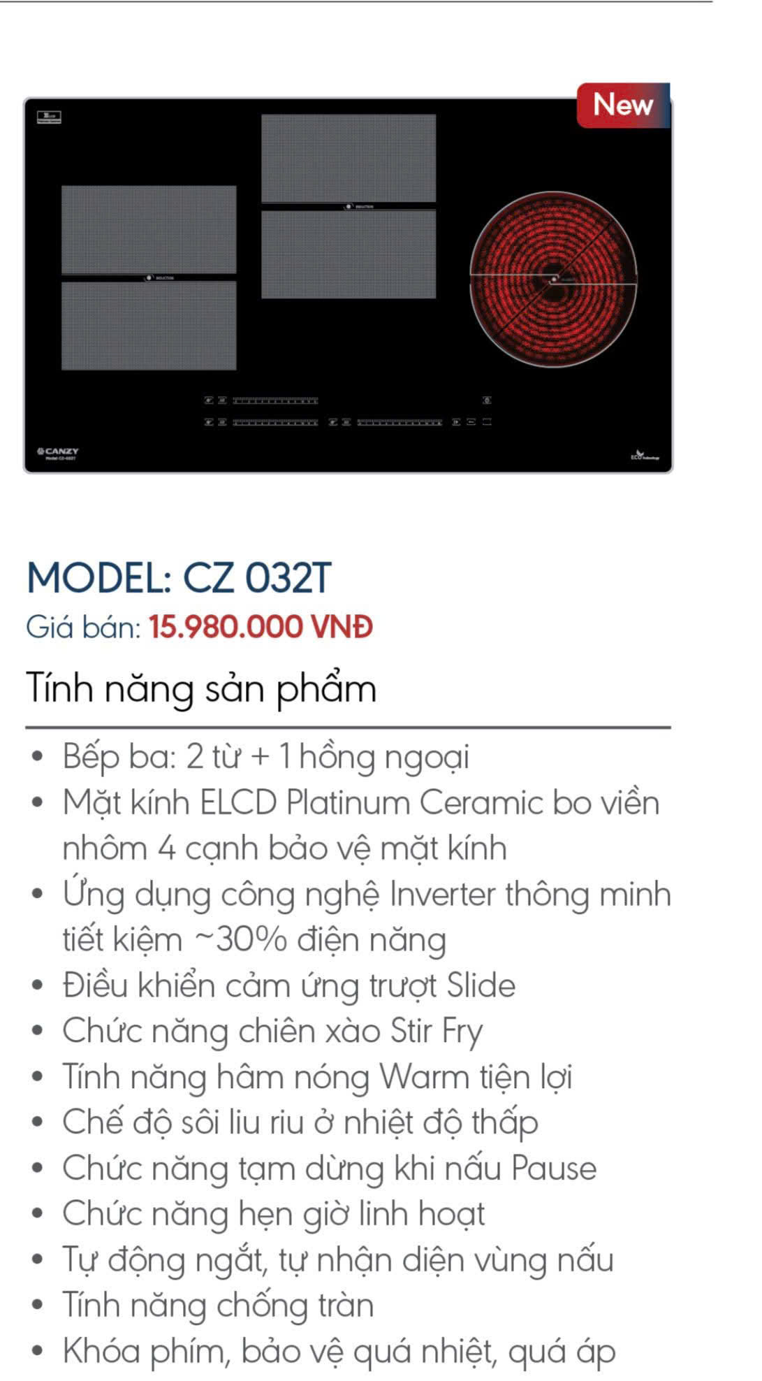 Bếp điện từ Canzy CZ 032T