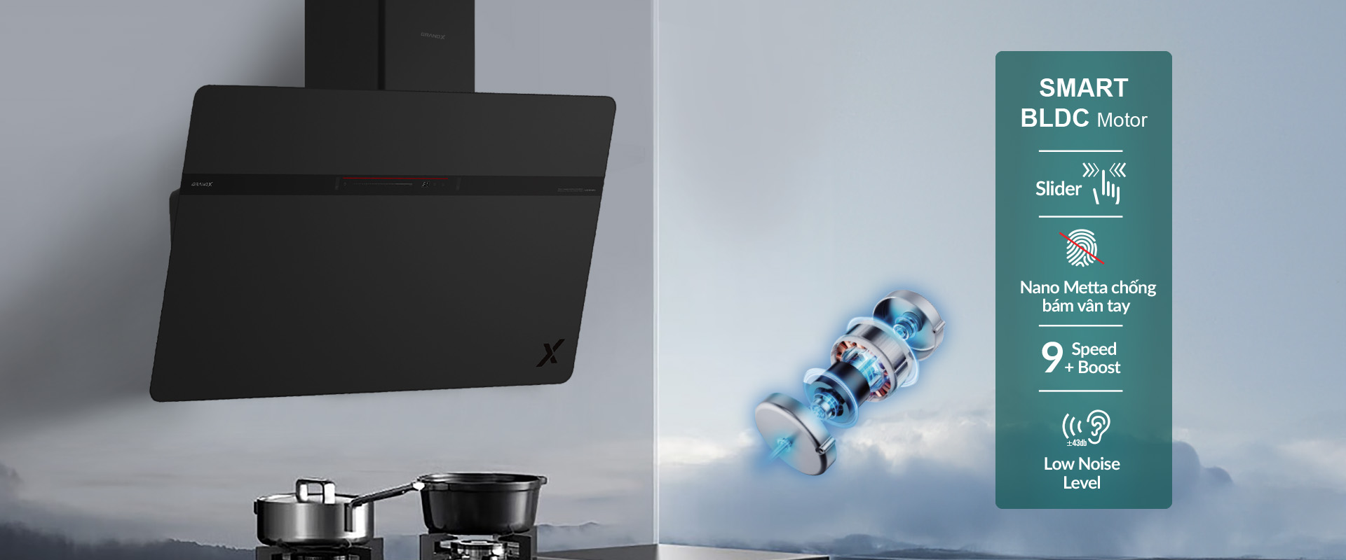 Máy hút mùi Grandx GX H70S86BMáy hút mùi Grandx GX H70S86B