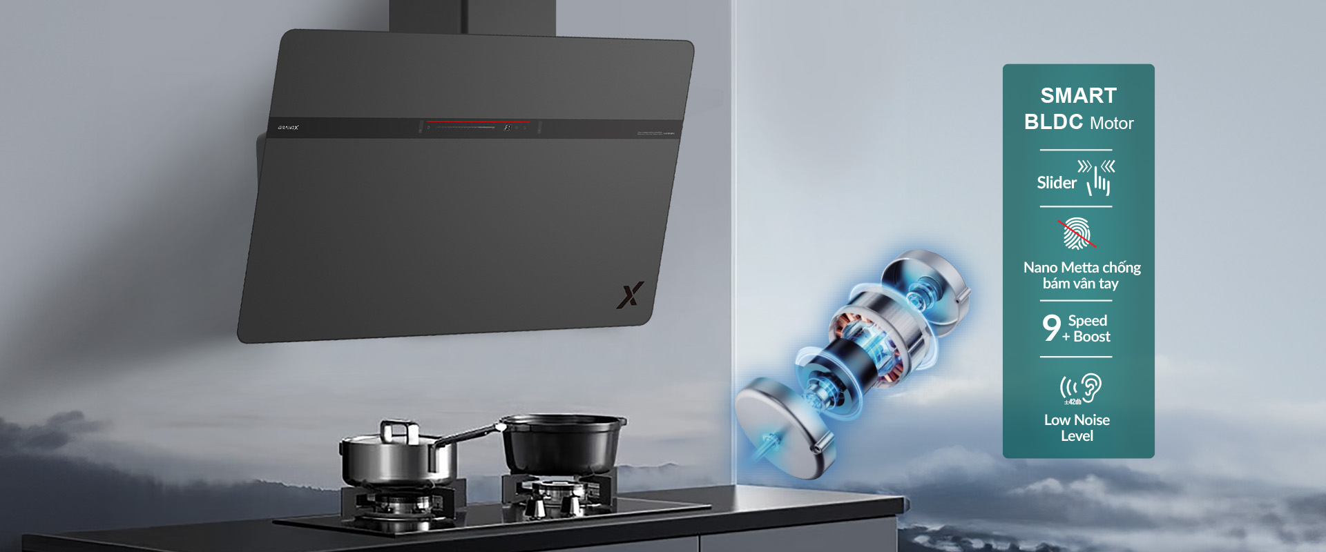 Máy hút mùi Grandx GX H90S86G