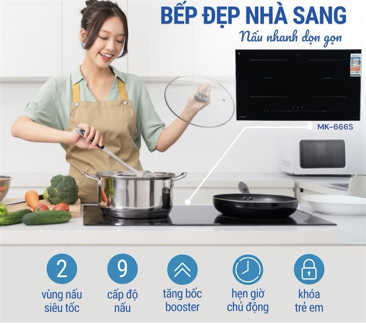 Bếp từ đôi Malacka MK-666S