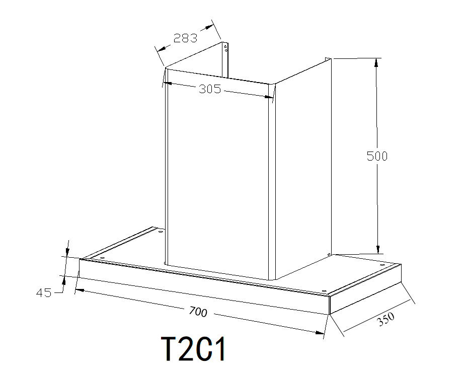 Máy hút mùi Prato chữ T Model PT-368.T1