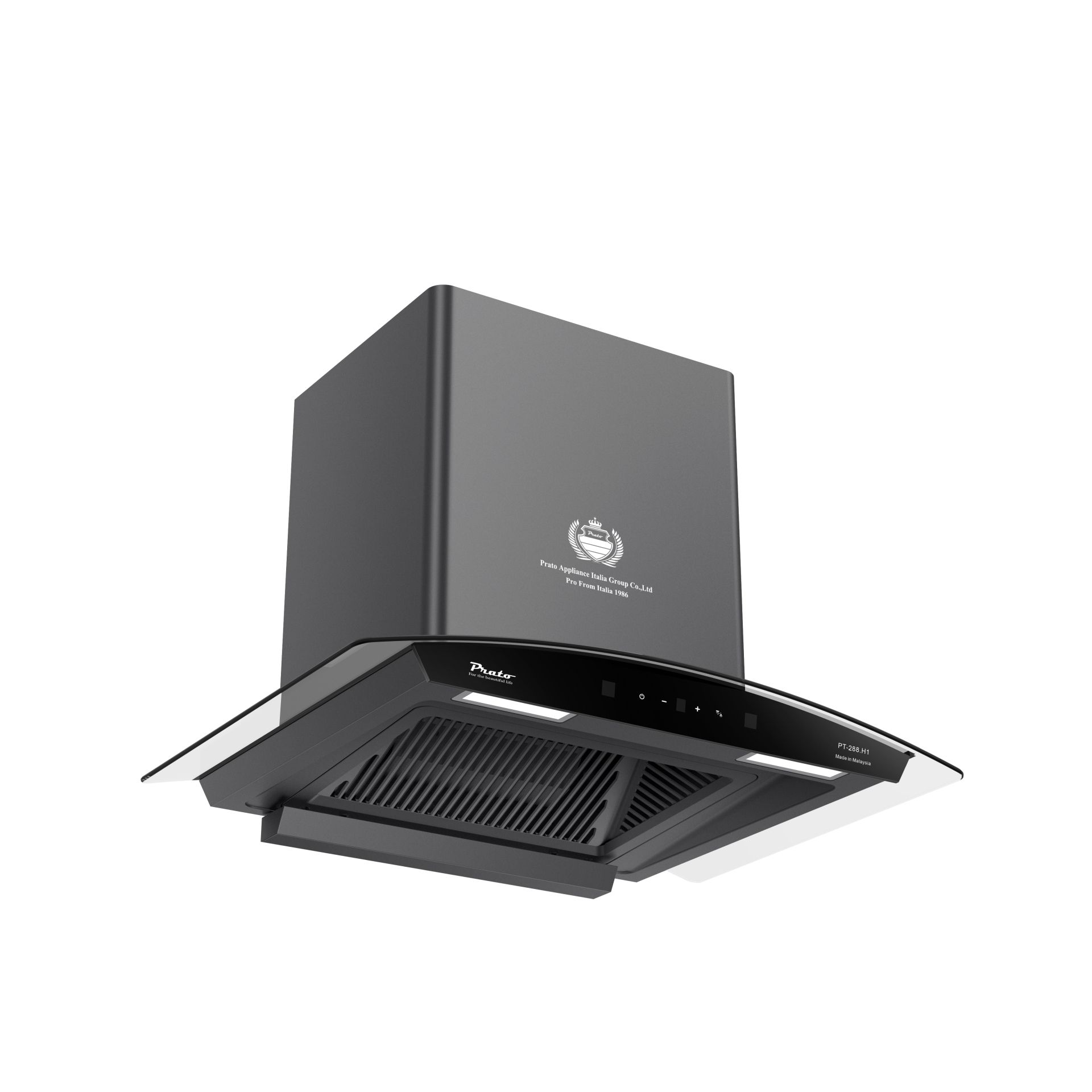 Máy hút mùi Prato kính cong Model PT-288.H1