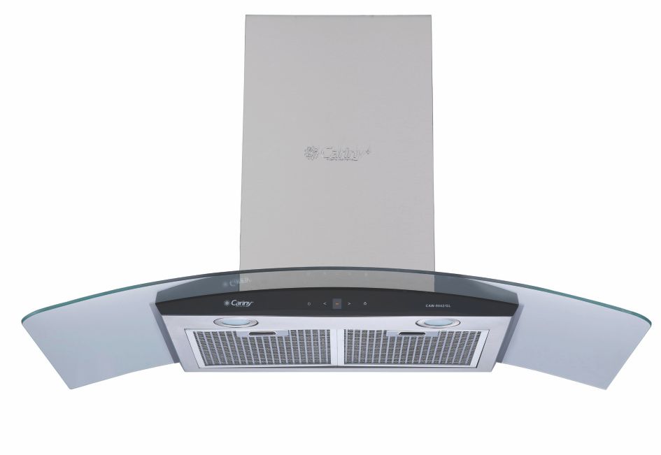 Khám phá chi tiết Hút mùi áp tường kính cong kích thước 900mm Cariny CAW-9042/GL