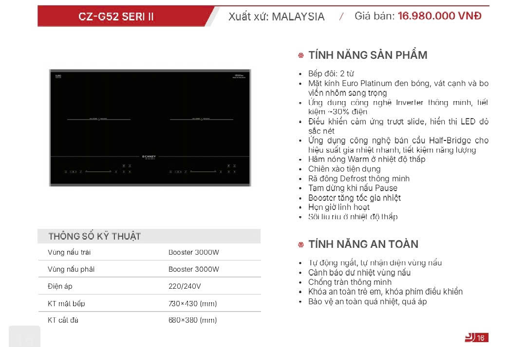 Bếp từ Canzy CZ - G52 SERI II