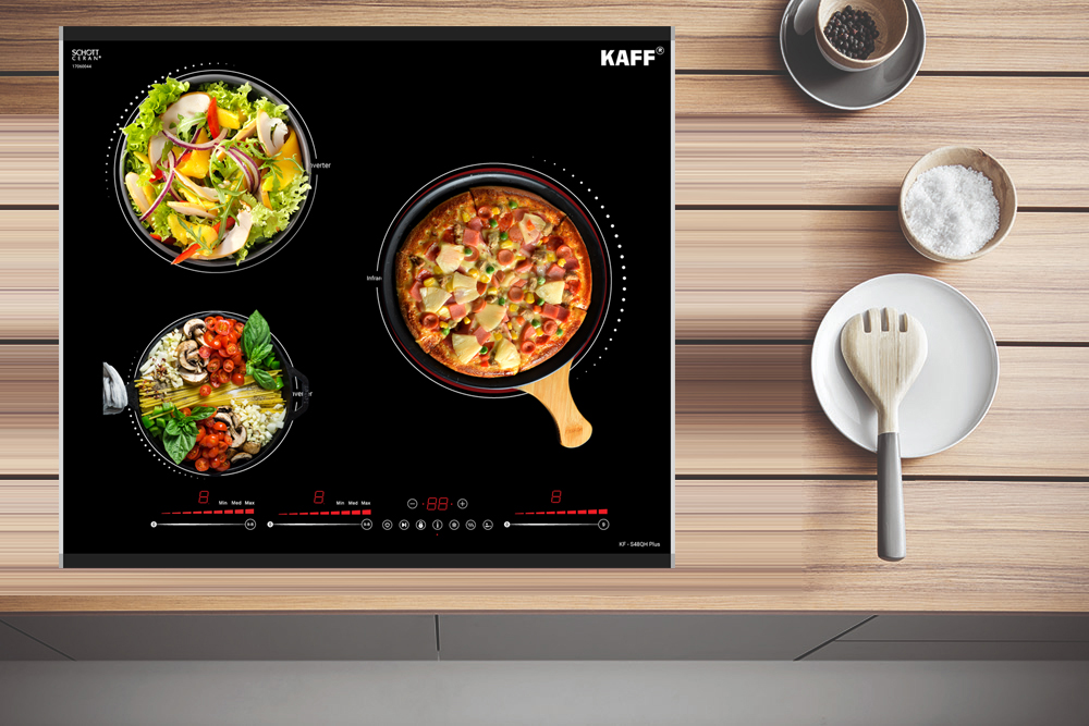 Bếp điện từ hỗn hợp ( 2 từ,1 hồng ngoại) Kaff KF-S48QH PLUS