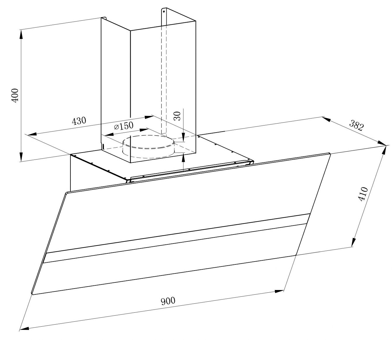 Máy hút mùi Kaff KF-LUX-AT90FH-WH