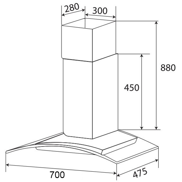 Máy hút mùi kính cong KAFF KF-GB702