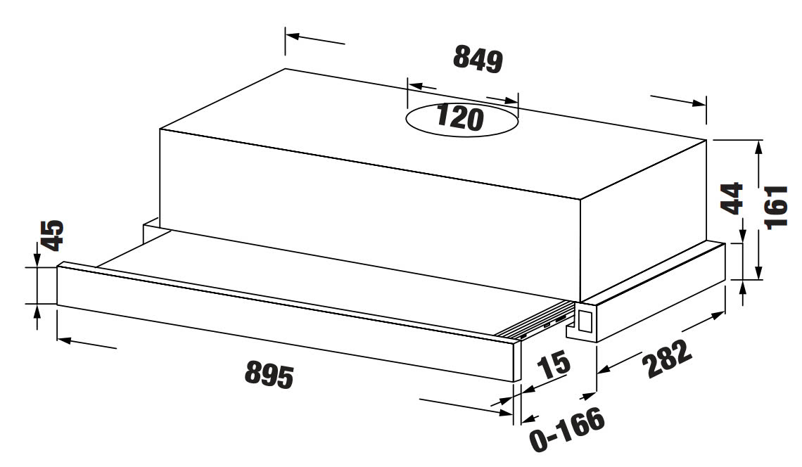 Máy hút mùi âm tủ KAFF KF-TL90SH