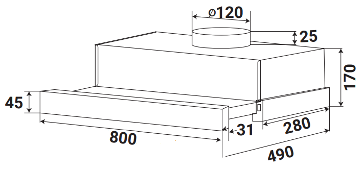Máy hút mùi âm tủ KF-TL1008B