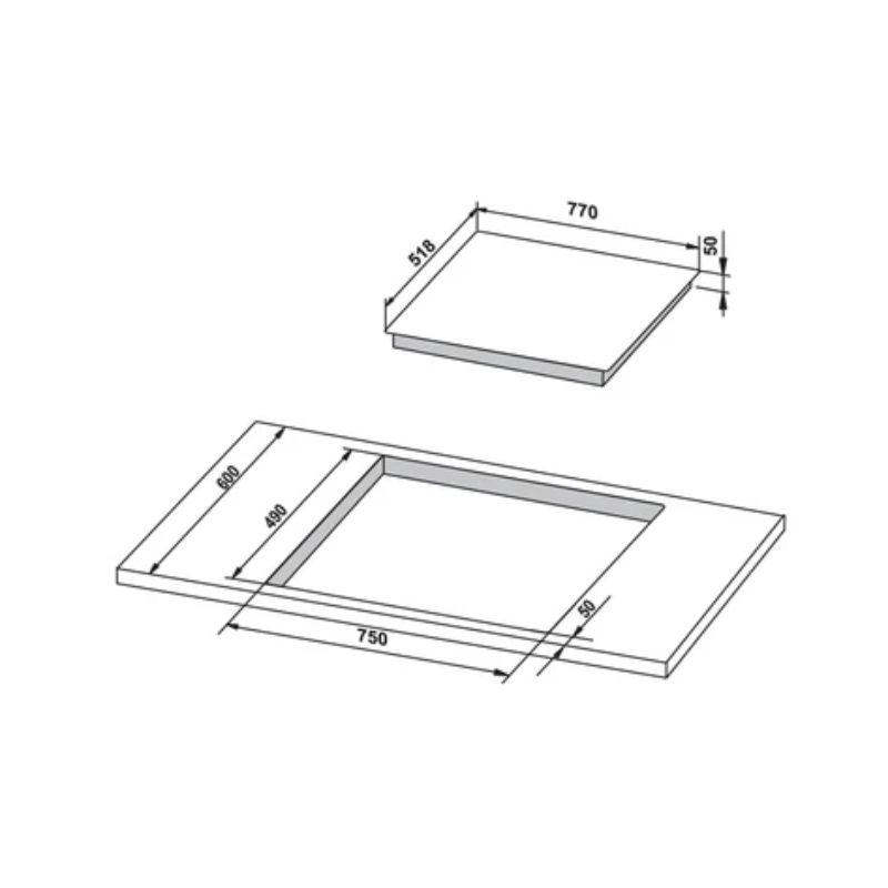 Bếp từ Hafele 3 vùng nấu HC-IS773EA 535.02.242 lắp âm