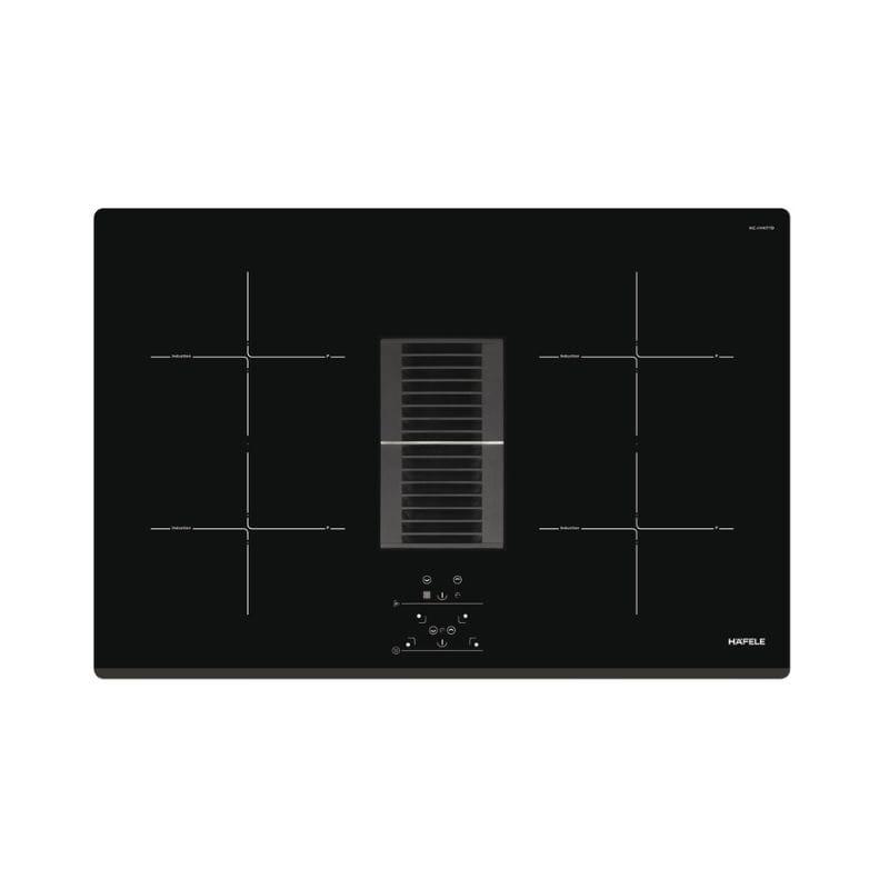 Bếp từ Hafele HC-IHH77D 536.61.655 kết hợp hoàn hảo giữa 4 vùng nấu từ mạnh mẽ và hệ thống hút mùi thông minh ngay trên mặt bếp