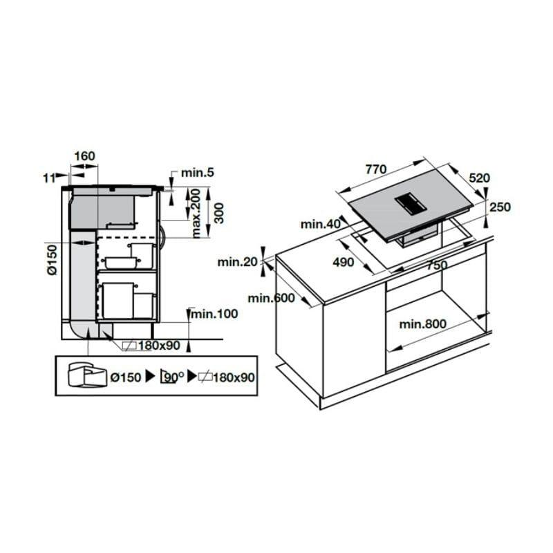 Bếp từ kết hợp hút mùi Hafele HC-IHH77A 539.66.822