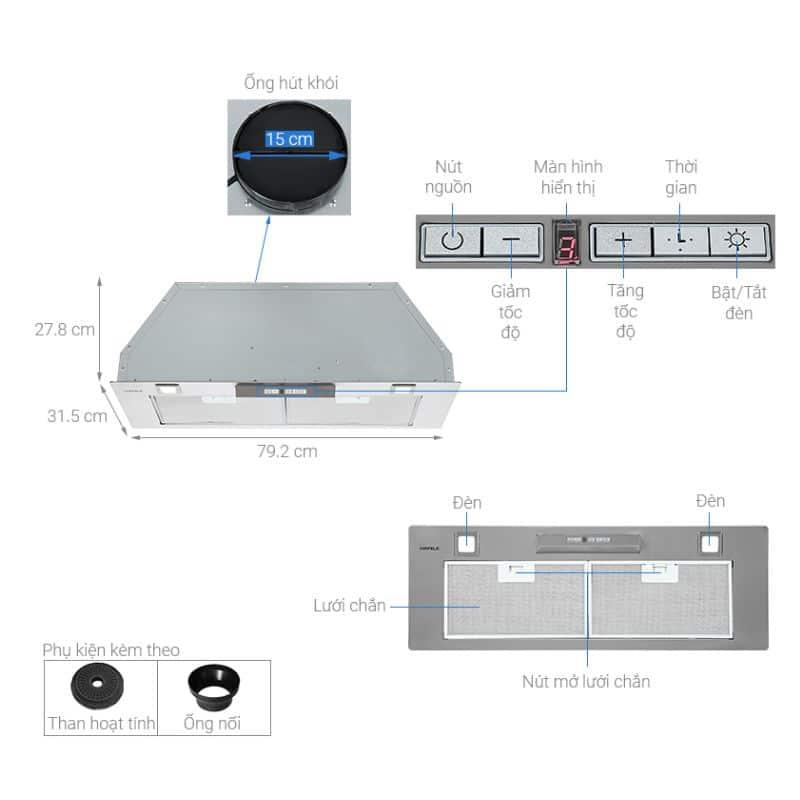Máy hút mùi âm tủ Hafele HH-BI79A 533.80.038