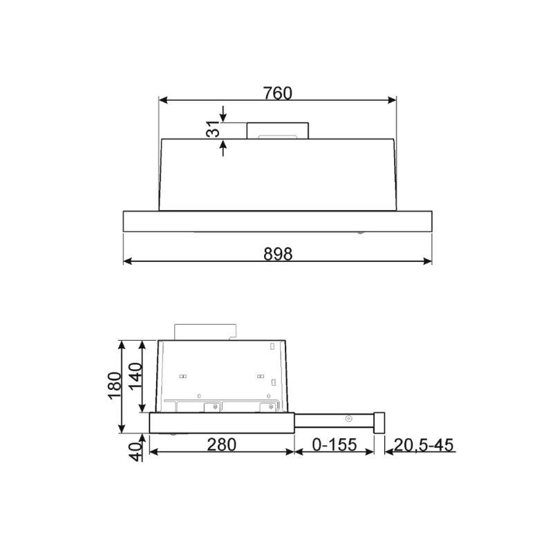 Máy hút mùi âm tủ Hafele Smeg KSET92E 536.84.872