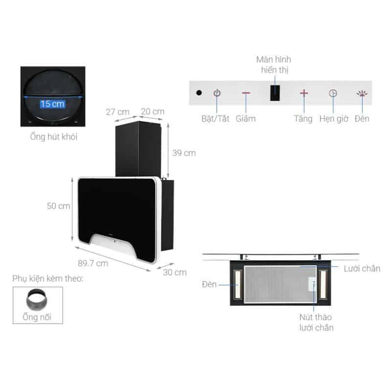 Máy hút mùi gắn tường Hafele HH-WVGS90A 533.80.203